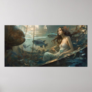 Sjöjungfrun vilar i ett vrak poster