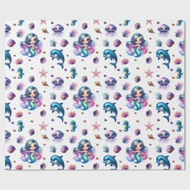 Sjöjungfruns Äventyr! Presentpapper (Platt)