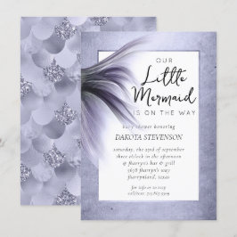 Sjöjungfruns Chic | Dusty Lavender Lila Baby Showe Inbjudningar