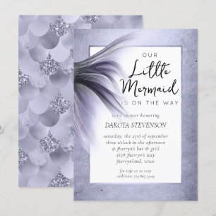Sjöjungfruns Chic   Dusty Lavender Lila Baby Showe Inbjudningar