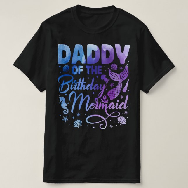 Sjöjungfruns dagstidningspapper - vattenfärg t shirt (Design framsida)
