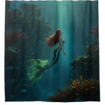 Sjöjungfruns Dream Fantasy Art Underwater Scene