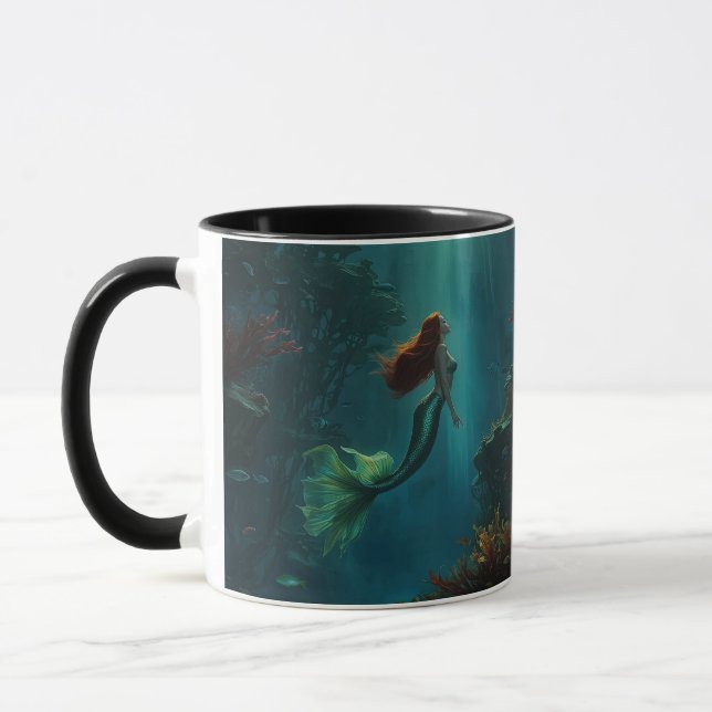 Sjöjungfruns Dream Fantasy Art Underwater Scene Mugg (Vänster)