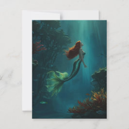 Sjöjungfruns Dream Fantasy Art Underwater Scene Vykort