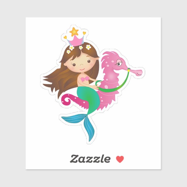 Sjöjungfruns fästmärke klistermärken (Ark)