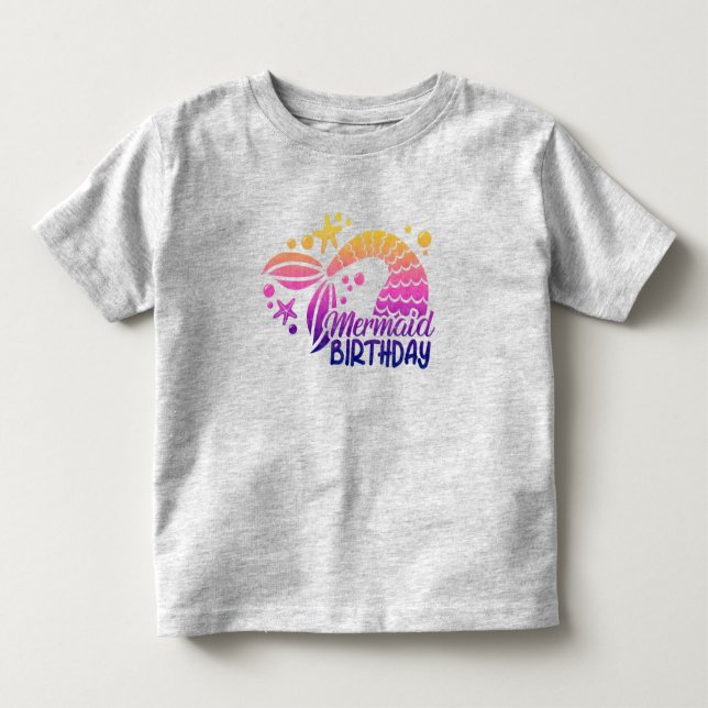 Sjöjungfruns födelsedag Småbarn T-shirt (Framsida)