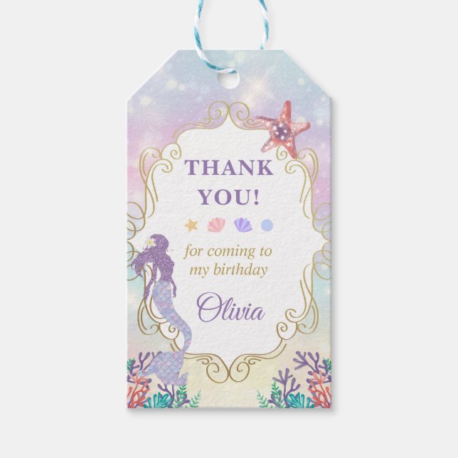 Sjöjungfruns födelsedag under Märkrna för Tack til Presentetikett (Framsidan)