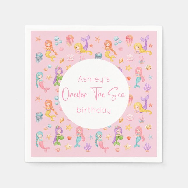 Sjöjungfruns Födelsedagsfest Pappersservett (Framsidan)