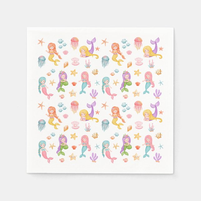 Sjöjungfruns Födelsedagsfest Pappersservett (Framsidan)
