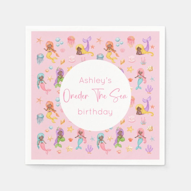 Sjöjungfruns Födelsedagsfest Pappersservett (Framsidan)