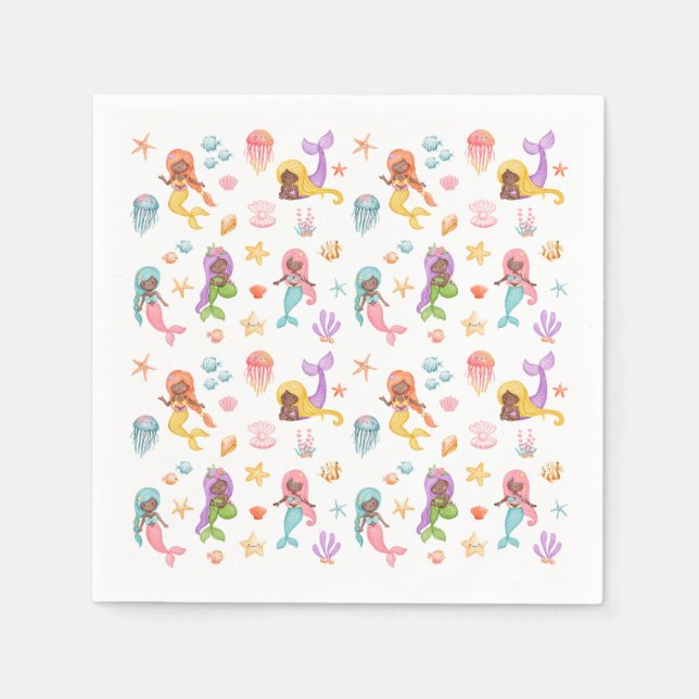 Sjöjungfruns Födelsedagsfest Pappersservett (Framsidan)
