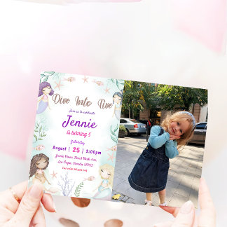 Sjöjungfruns Födelsedagsfest under Party Inbjudningar