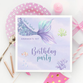 Sjöjungfruns Födelsedagsfest under Sjöjungfrun om  Pappersservett