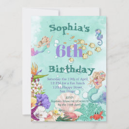 Sjöjungfruns Grönt för akut uttorkning under havet Inbjudningar