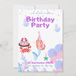 sjöjungfruns inbjudan till Sara födelsedag