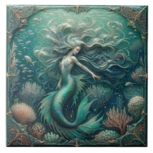 Sjöjungfruns kanderade rev - Timless Sea Tile Kakelplatta