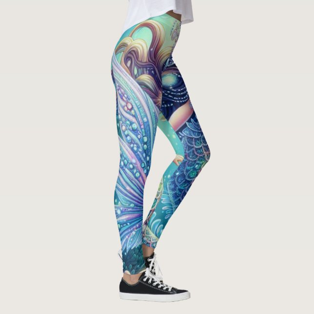 Sjöjungfruns kanderade undervattensrealm leggings (Höger)