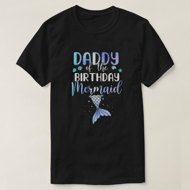 Sjöjungfruns matchningsfamilj på födelsedagen t shirt (Design framsida)