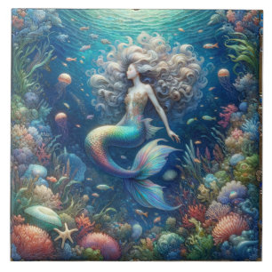 Sjöjungfruns Ocean Gala - Vibrant Undersea Tile Kakelplatta