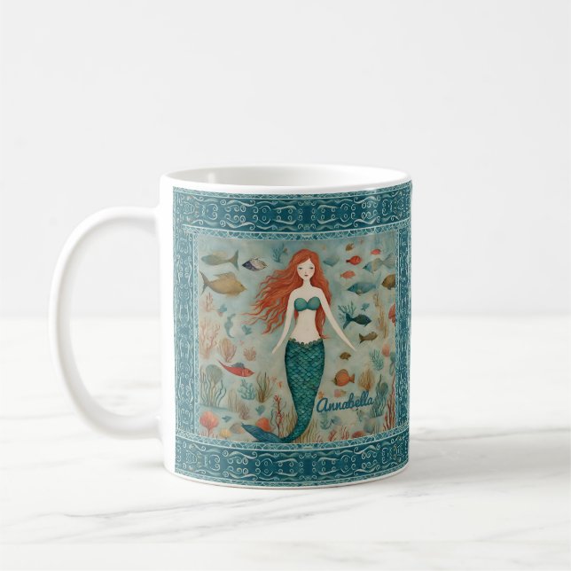 Sjöjungfruns Personlig Kaffemugg (Vänster)