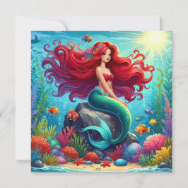 Sjöjungfruns röda hår inbjudningar