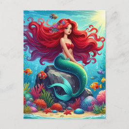 Sjöjungfruns röda hår vykort