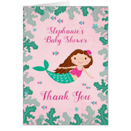 Sjöjungfruns Rosa under Sea Baby Shower Hälsningskort