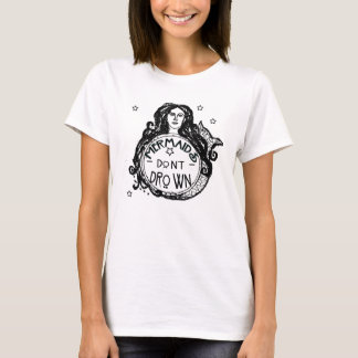 Sjöjungfruns T-Shirt får inte drunkna