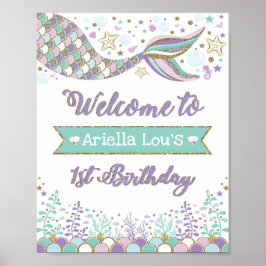 Sjöjungfruns välkomsttecken 1:a födelsedag poster