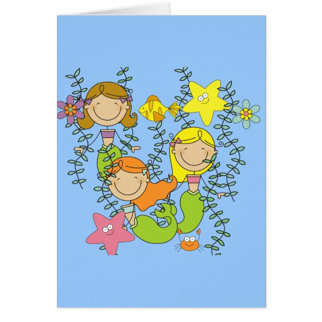 Sjöjungfruparty Hälsningskort (Framsidan)