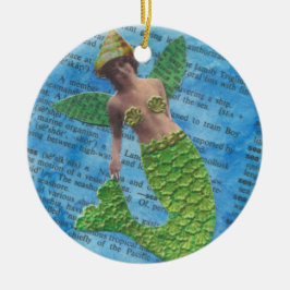 Sjöjungfruprydnad Julgransprydnad Keramik