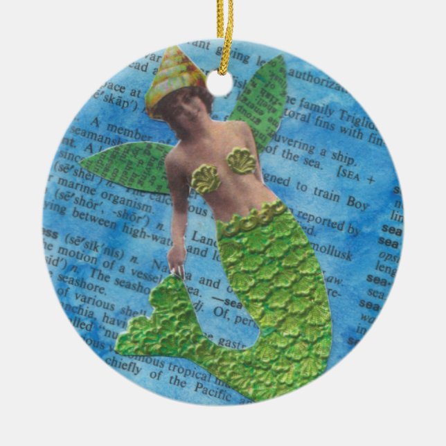 Sjöjungfruprydnad Julgransprydnad Keramik (Framsidan)