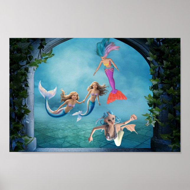 Sjöjungfrur finns i alla former och storlekar. poster (Framsidan)