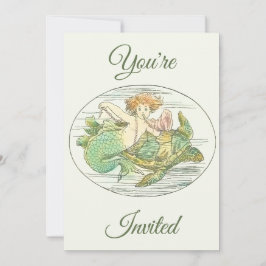 Sjöjungfrur från förr Under havet Festsedlar Invit Inbjudningar