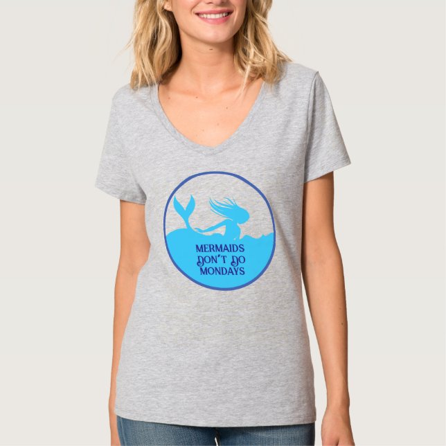 Sjöjungfrur gillar inte måndagar! t shirt (Framsida)
