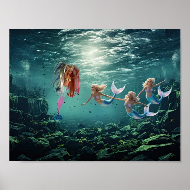 Sjöjungfrur som har roligt. poster (Framsidan)