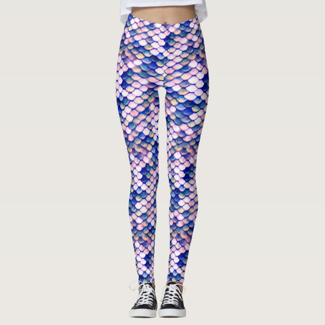 Sjöjungfruron flår mönster leggings (Framsida)