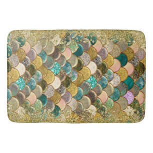 Sjöjungfrusfjäll Multi Color Glitter Glam Trendigt Badrumsmatta