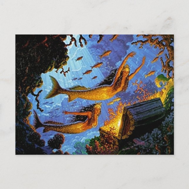 Sjöjungfruskatt av guld vykort (Framsida)