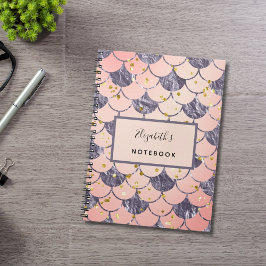Sjöjungfruskor rosa persika lila anteckningsbok