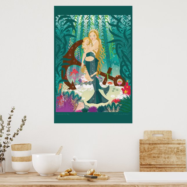 Sjöjungfrusläkten (mörka blondiner) poster (Kök)
