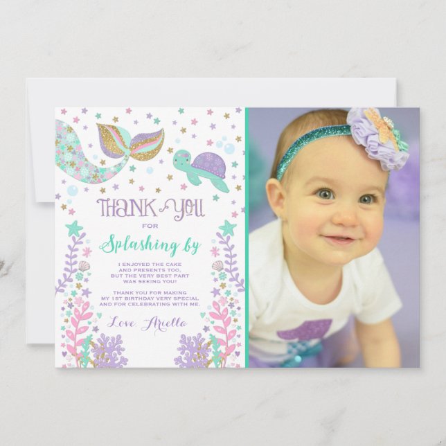 Sjöjungfrutackkort under havstack tack kort (Framsida)