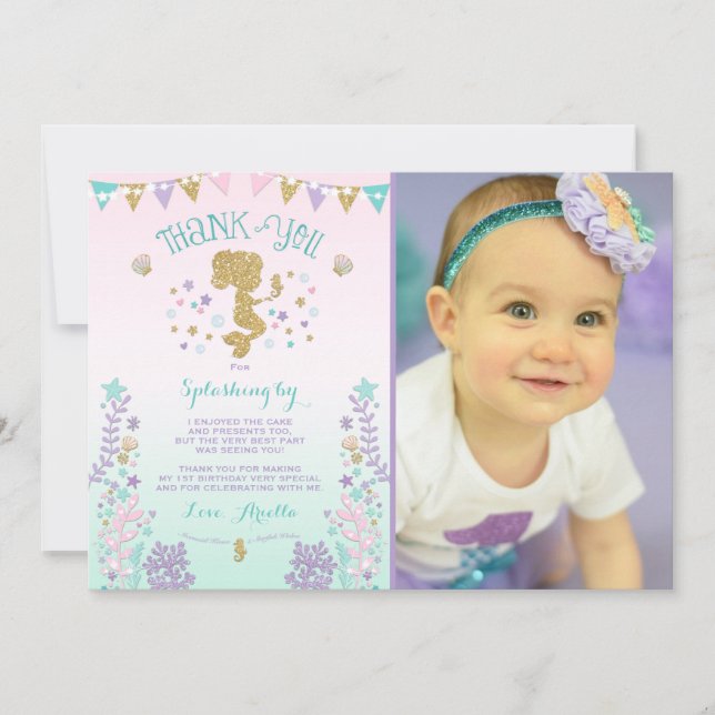 Sjöjungfrutackkort under havstack tack kort (Framsida)