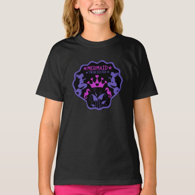Sjöjungfrutvillingssystrar T Shirt (Framsida)