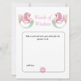 Sjöjungfruvisdom Baby Shower. Rosa Under havet Inbjudningar