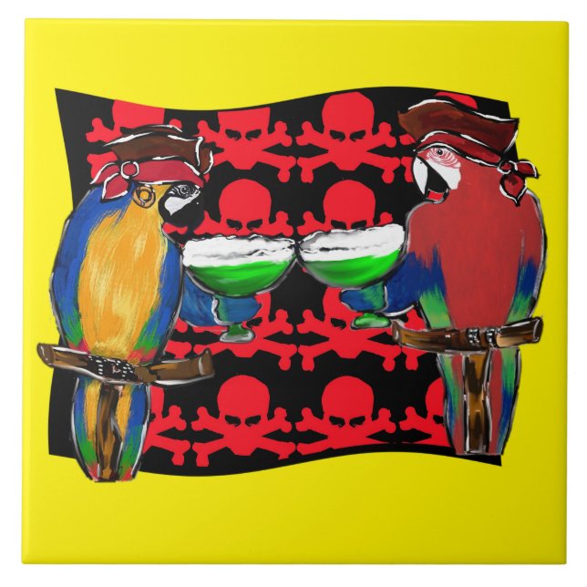 Sjökaparepapegojor Kakelplatta (Framsidan)