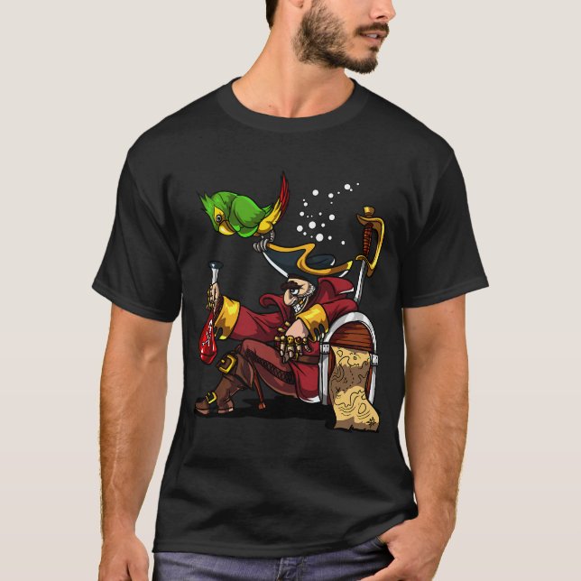 Sjökapten fest kortärmad t shirt (Framsida)