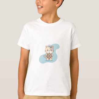 Sjökapten Katt Skeppsratten Barn T Shirt