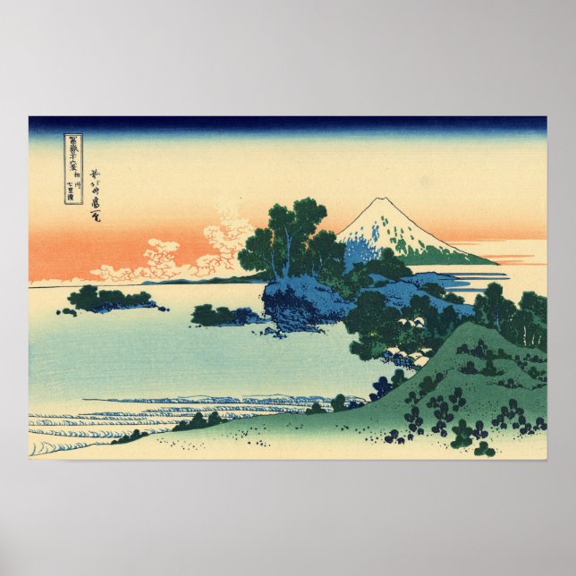 Sjökstranden i Sagami-provinsen (Hokusai) Poster (Framsidan)