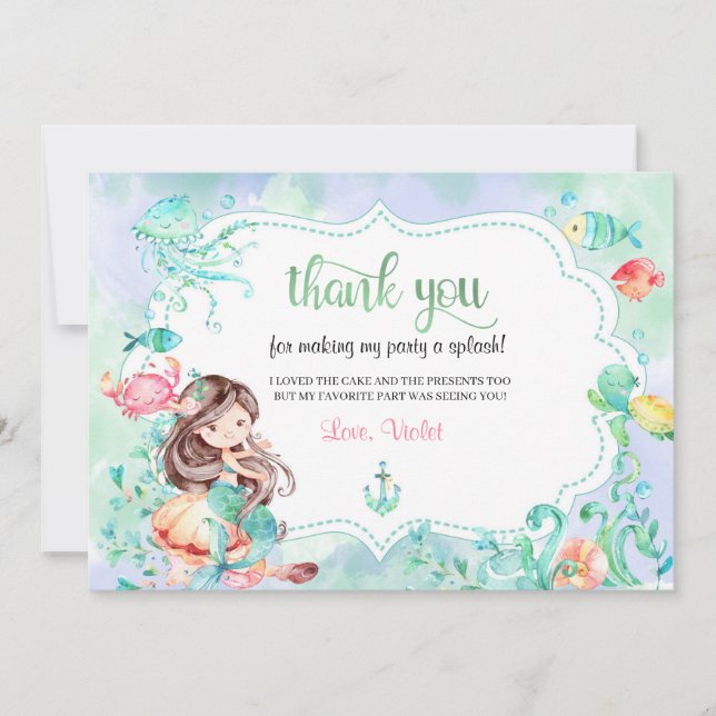 Sjökungens dotter tackkort tack kort (Framsida)